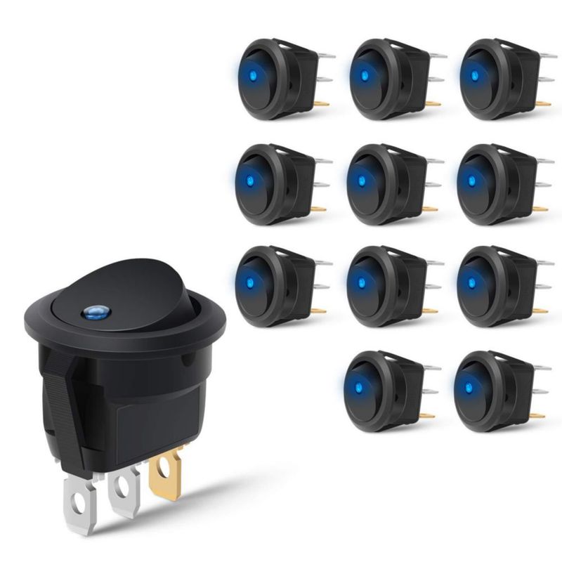 Interruptor eléctrico Nilight 12V 12 piezas LED azul
