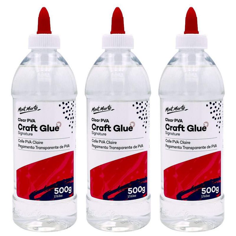 Pegamento para Manualidades Mont Marte 500 g Pack de 3 Transparente PVA