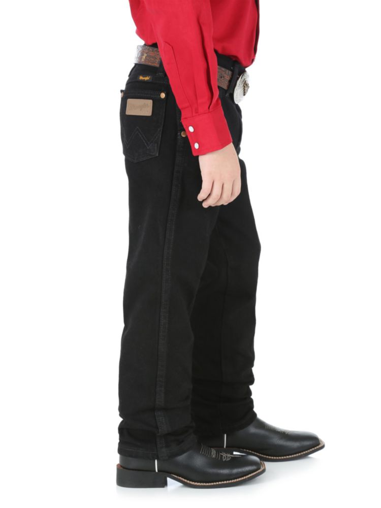 Vaqueros Wrangler para Niños 6 Slim Negro Sobreteñido