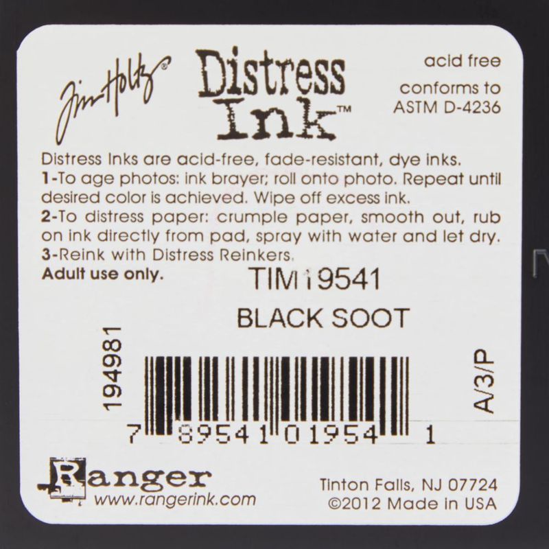 Almohadilla de tinta Ranger 8x8x2 cm negra