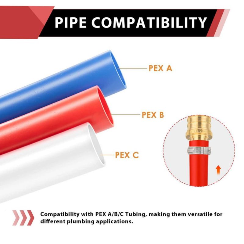 Conector en T reductor PEX EFIELD 3/4" x 1/2" x 1/2" Pack de 10 en latón