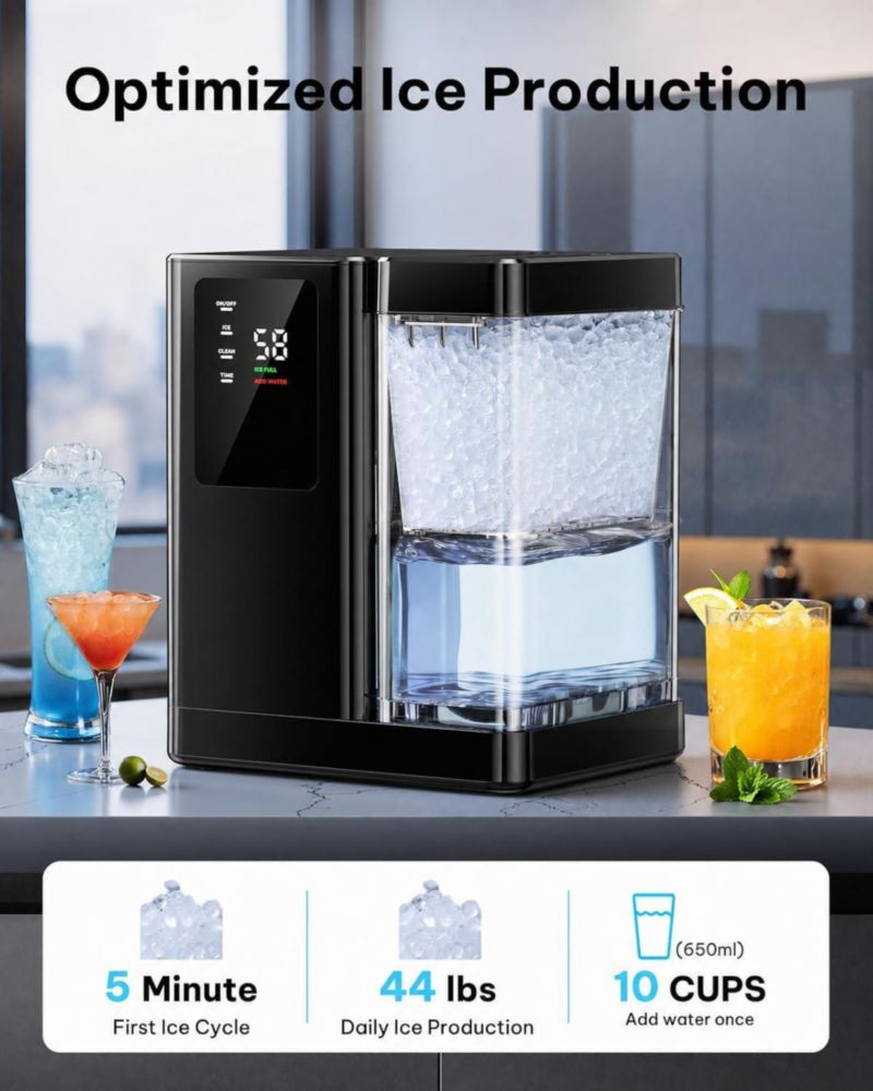 Máquina de Hielo Silonn 20 kg/24 h 3 L Tanque 12 h Temporizador