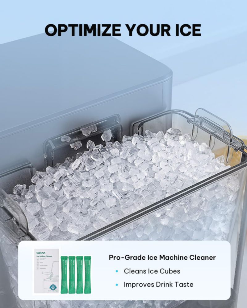 Máquina de Hielo Silonn 20 kg/24 h 3 L Tanque 12 h Temporizador