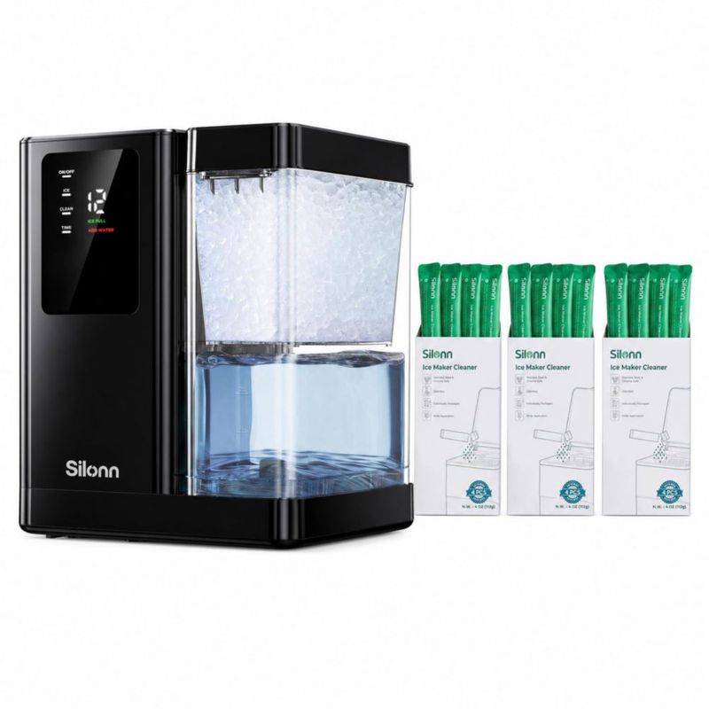 Máquina de Hielo Silonn 20 kg/24 h 3 L Tanque 12 h Temporizador