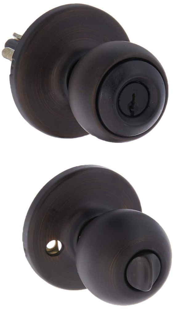 Perilla de puerta Kwikset Polo de entrada con llave en bronce veneciano