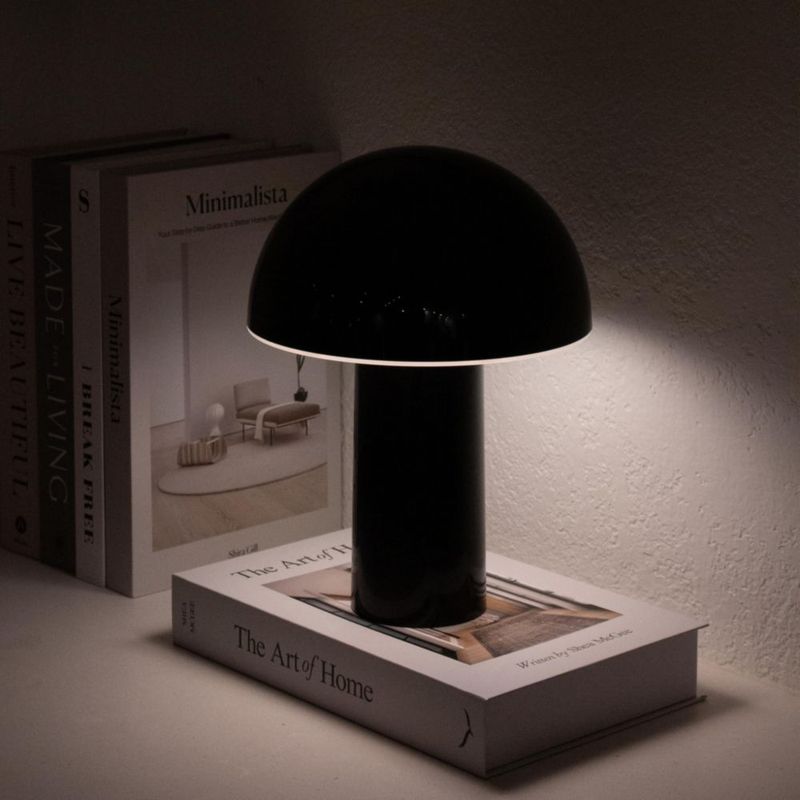 Lámpara de mesa Brightech Celia 25 cm regulable al tacto negra