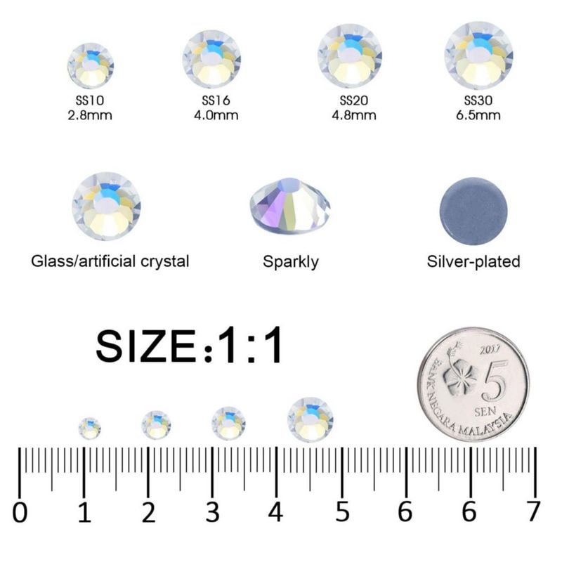 Piedras de strass MEIBITE SS16 14400 piezas 38‑40 mm Hotfix