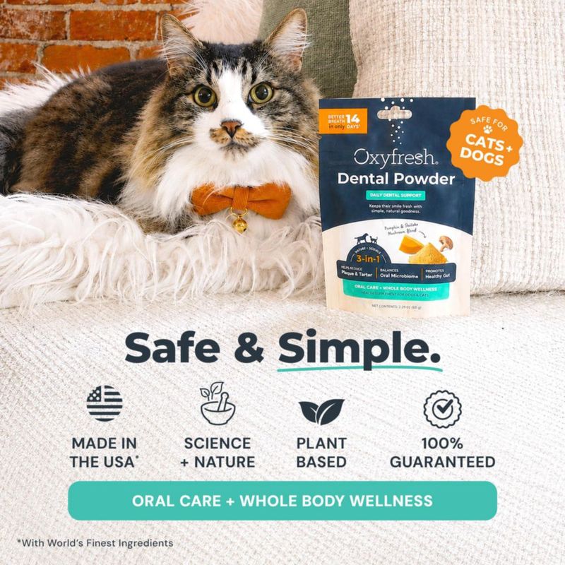Polvo Dental Oxyfresh para Perros y Gatos – Control de Placa