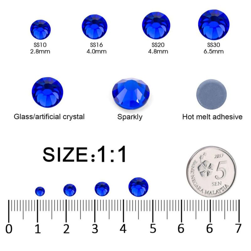 Strass MEIBITE SS16 Azul Oscuro 14400 piezas 3.8-4.0 mm