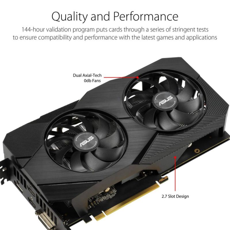 Tarjeta gráfica ASUS GTX 1660 Super overclockeada 6 GB de doble ventilador
