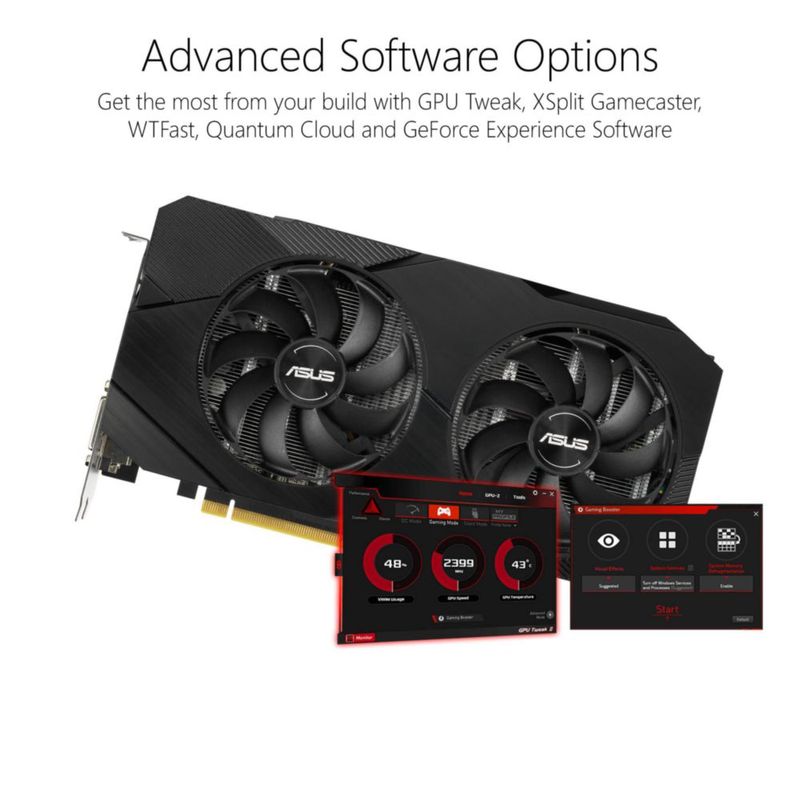 Tarjeta gráfica ASUS GTX 1660 Super overclockeada 6 GB de doble ventilador