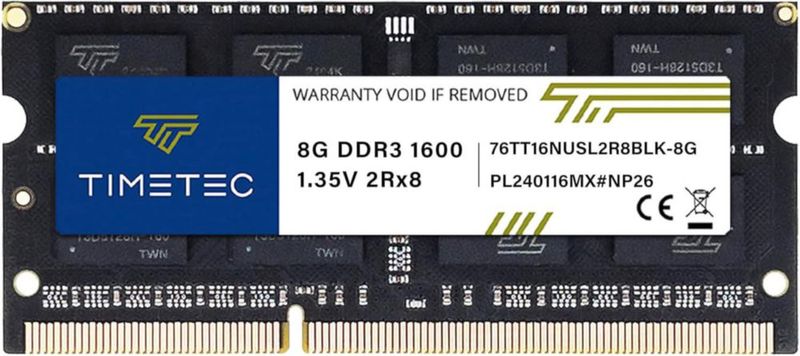 Memoria RAM Timetec 8 GB DDR3L 1600 MHz CL11 SODIMM