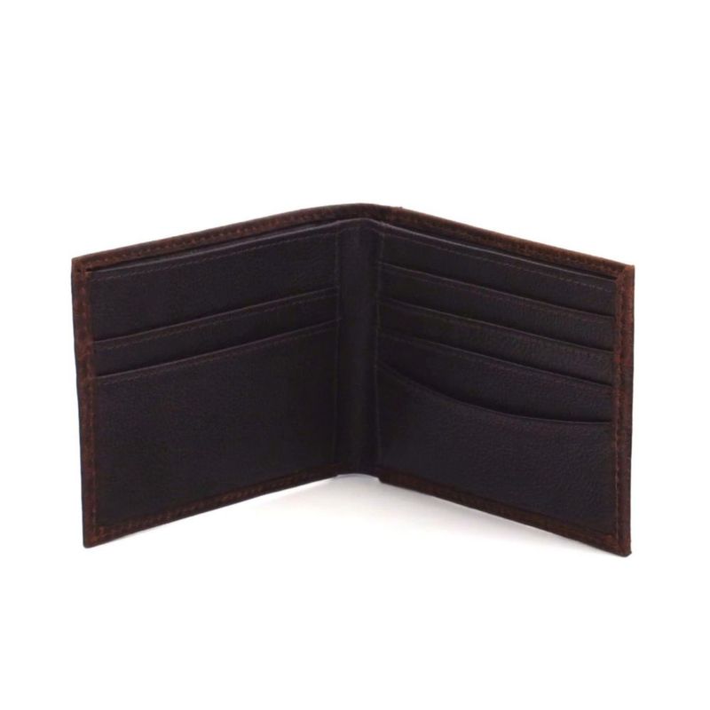 Cartera ARIAT de cuero de toro marrón oscuro con logo