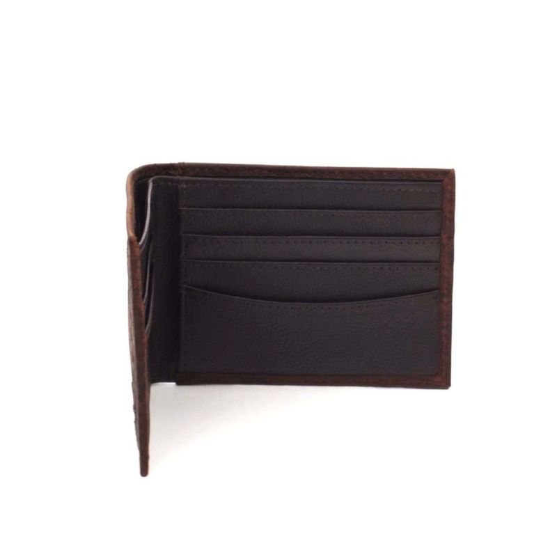 Cartera ARIAT de cuero de toro marrón oscuro con logo