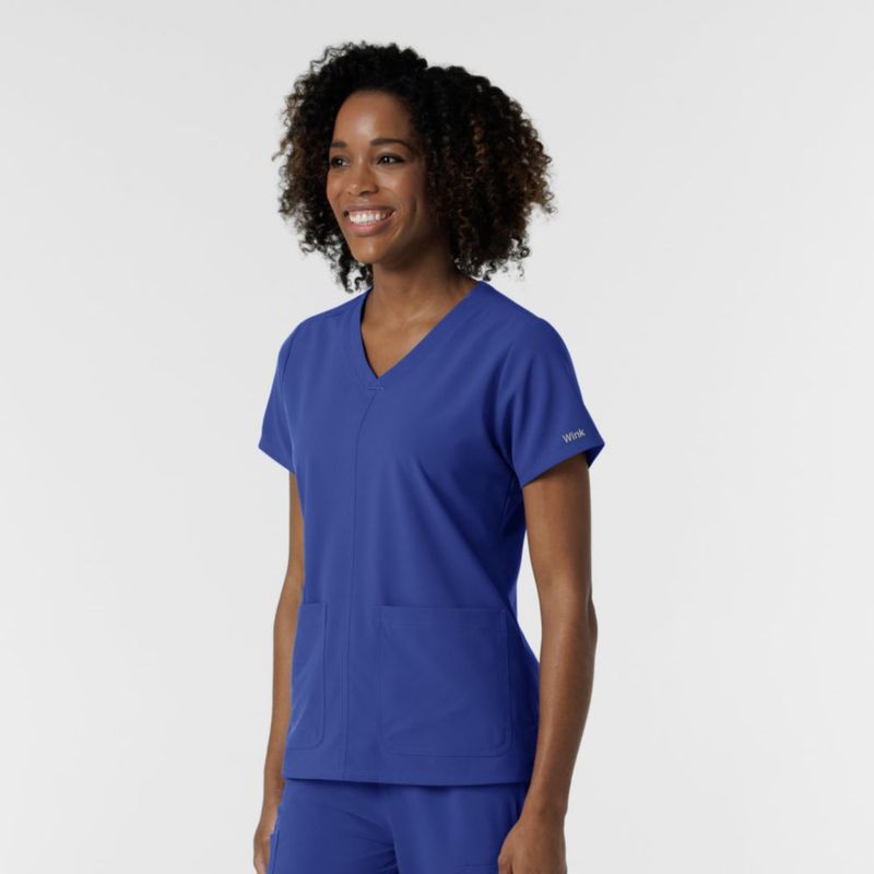 Top de Scrub WINK Galaxy Azul 5XL Cuello en V
