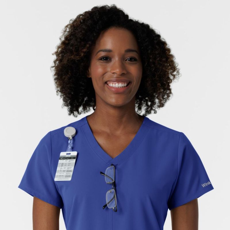 Top de Scrub WINK Galaxy Azul 5XL Cuello en V