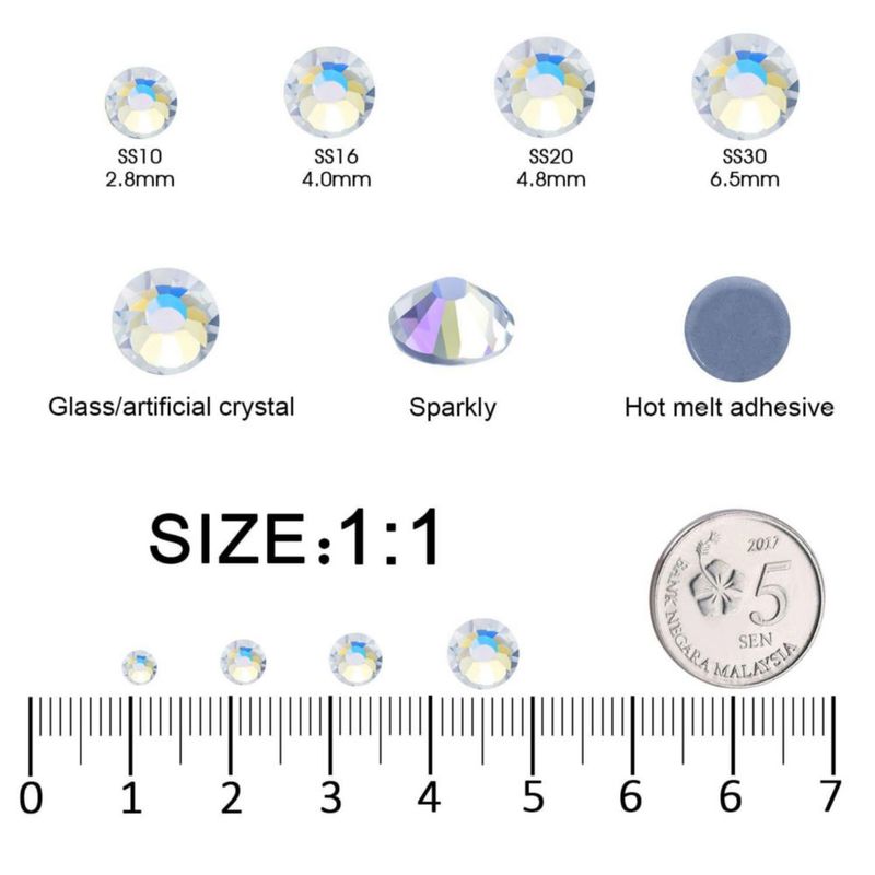Strass MEIBITE SS30 6.3-6.5 mm 2880 piezas Hotfix