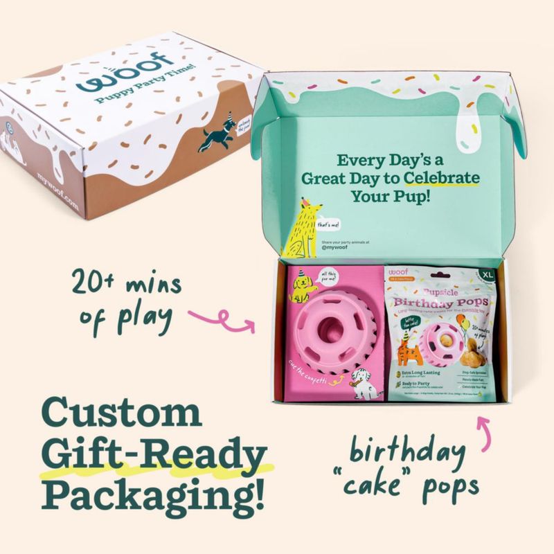 Paquete Pupsicle WOOF Pequeño Rosa + Recargas de Cumpleaños