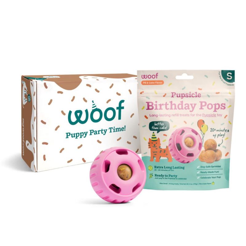 Paquete Pupsicle WOOF Pequeño Rosa + Recargas de Cumpleaños
