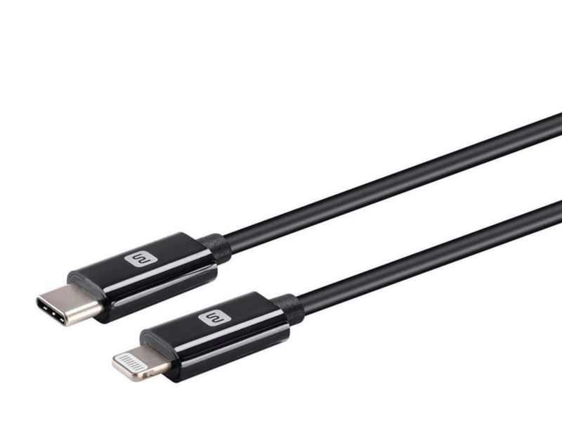 Cable USB‑C Monoprice 46 cm Lightning MFi Negro