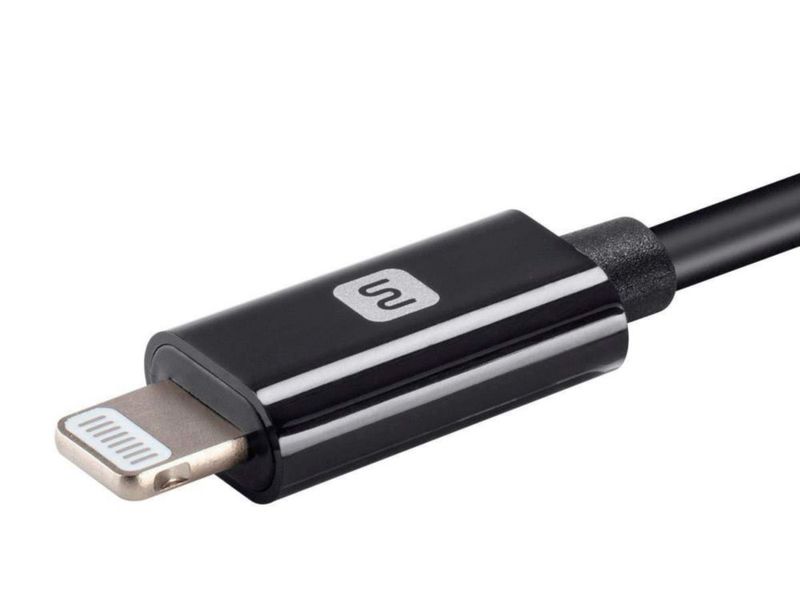 Cable USB‑C Monoprice 46 cm Lightning MFi Negro
