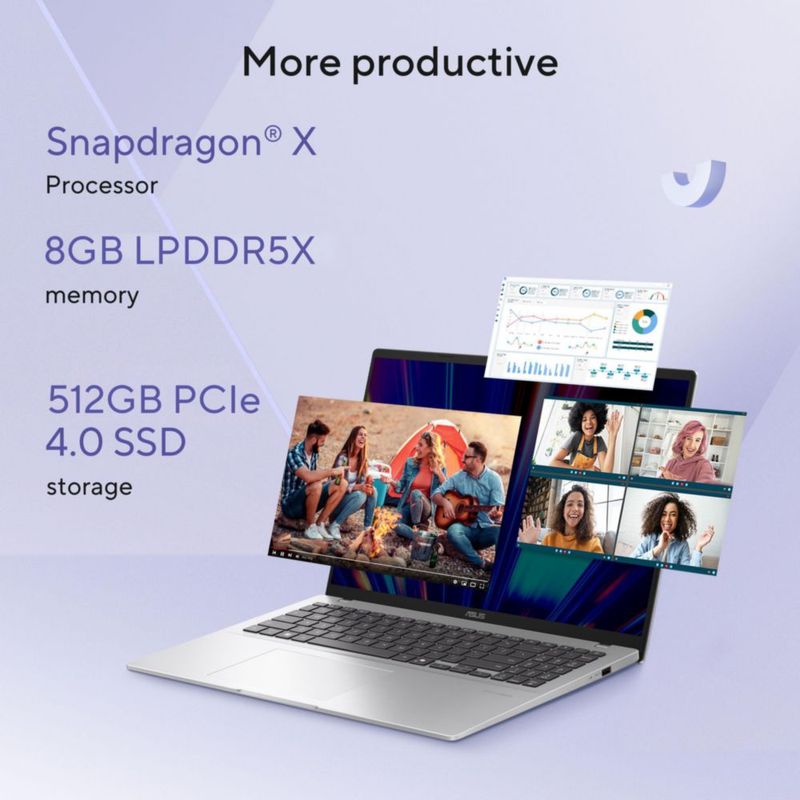 Portátil ASUS Vivobook 16 Snapdragon X X1 8 GB 512 GB