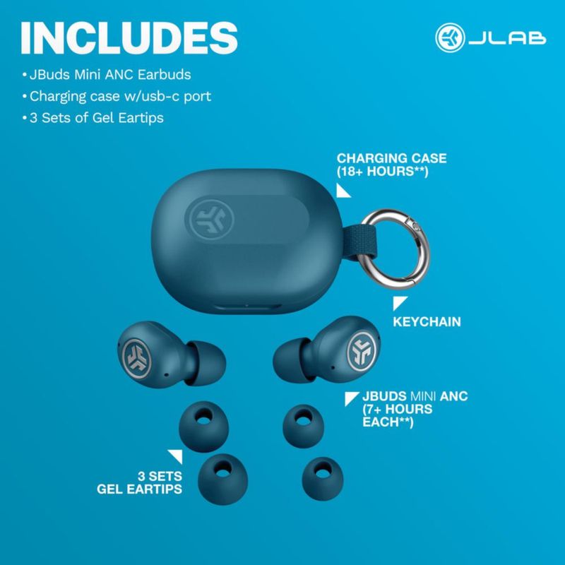 Audífonos JLab JBuds Mini ANC True Wireless color Arándano