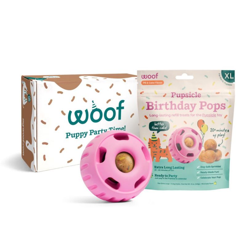 Pupsicle WOOF XL Rosa + Pack de Pops de Cumpleaños