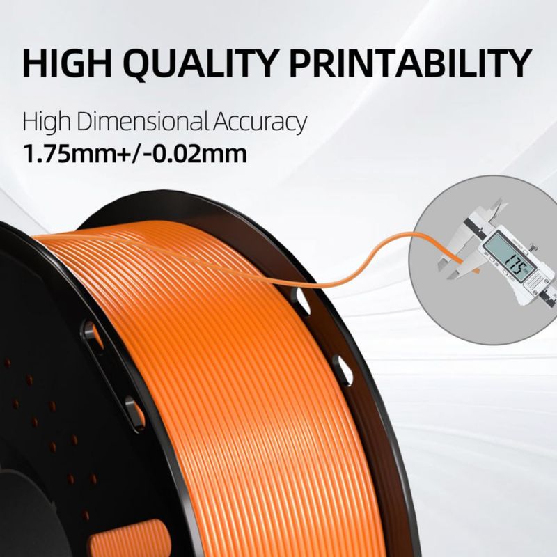 Filamento 3D Miailuy PLA+ 175 mm 2 kg Naranja Seda (2 piezas)