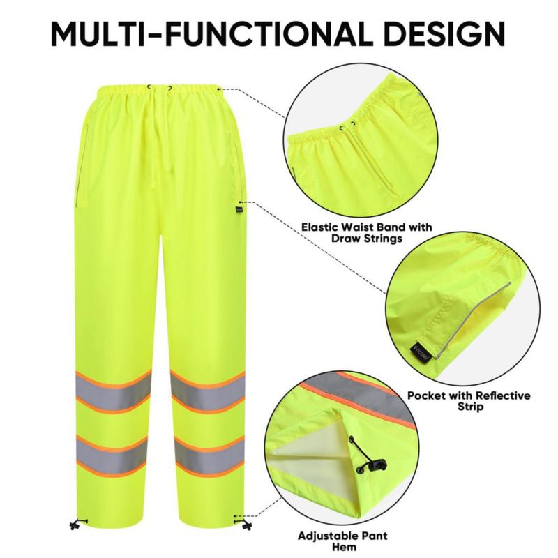 Traje de Lluvia TICONN Alta Visibilidad Impermeable Clase ANSI 3