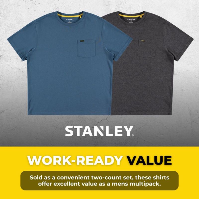 Camisetas STANLEY 2 unidades de algodón con bolsillo
