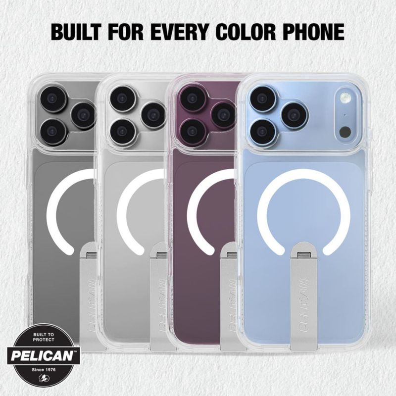 Funda Pelican para iPhone 18 Pro Max Transparente con Soporte Giratorio