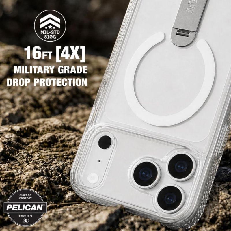 Funda Pelican para iPhone 18 Pro Max Transparente con Soporte Giratorio