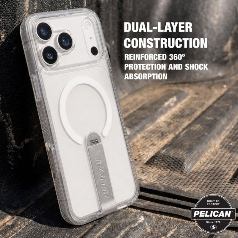 Funda Pelican para iPhone 18 Pro Max Transparente con Soporte Giratorio