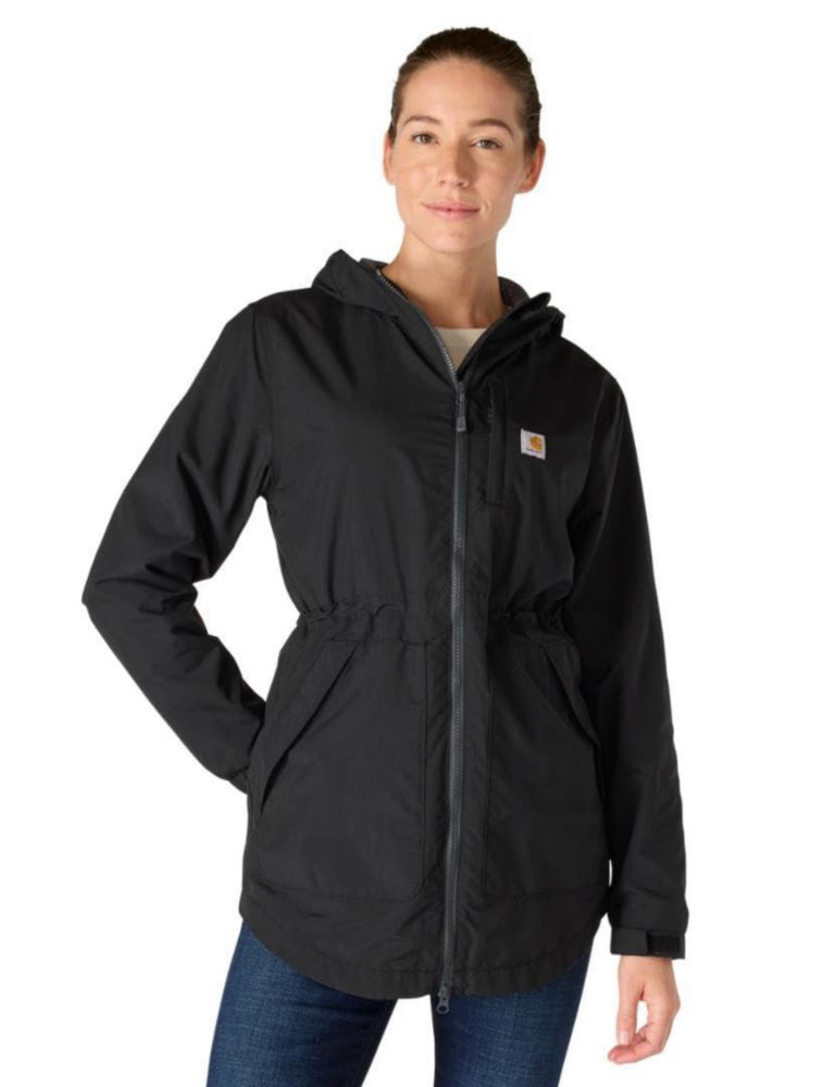 Abrigo Carhartt para mujer talla pequeña negro Rain Defender