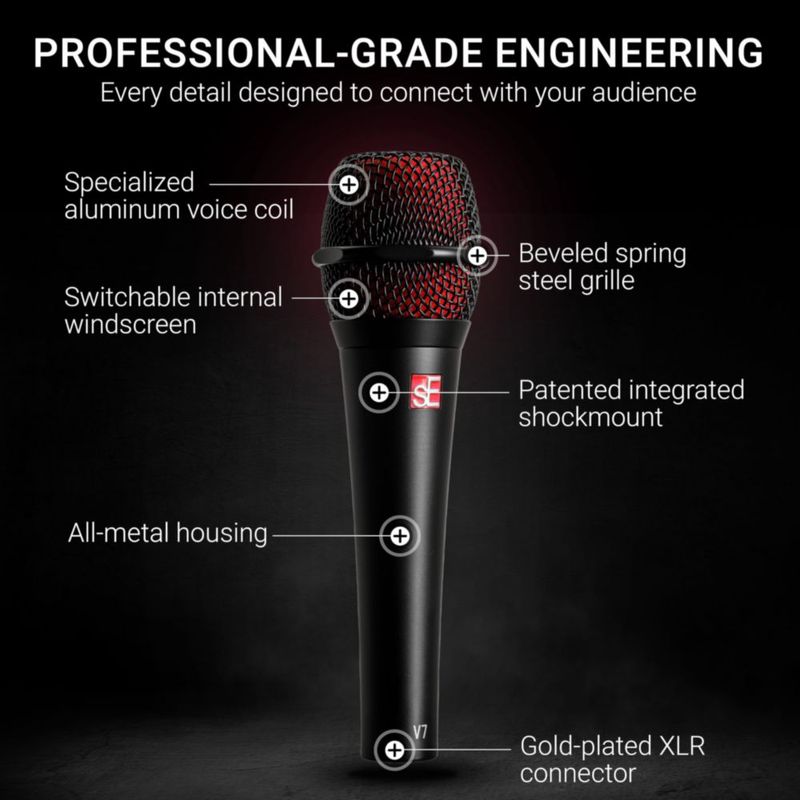 Micrófono SE ELECTRONICS V7 Dinámico XLR Supercardioide
