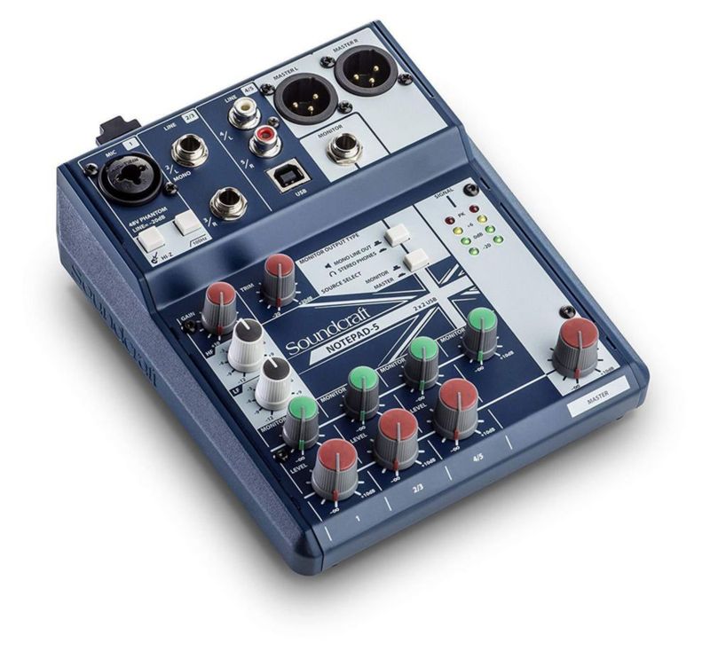 Consola de Mezcla Soundcraft Notepad-5 USB de 5 Canales