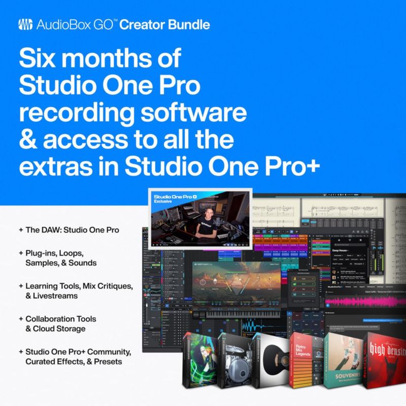 Paquete de grabación de estudio PreSonus AudioBox Go Creator