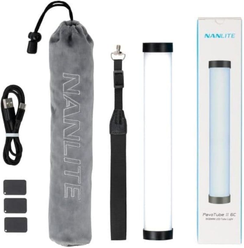 Tubo de luz LED Nanlite PavoTube II 6C 25 cm RGBWW 6W con batería