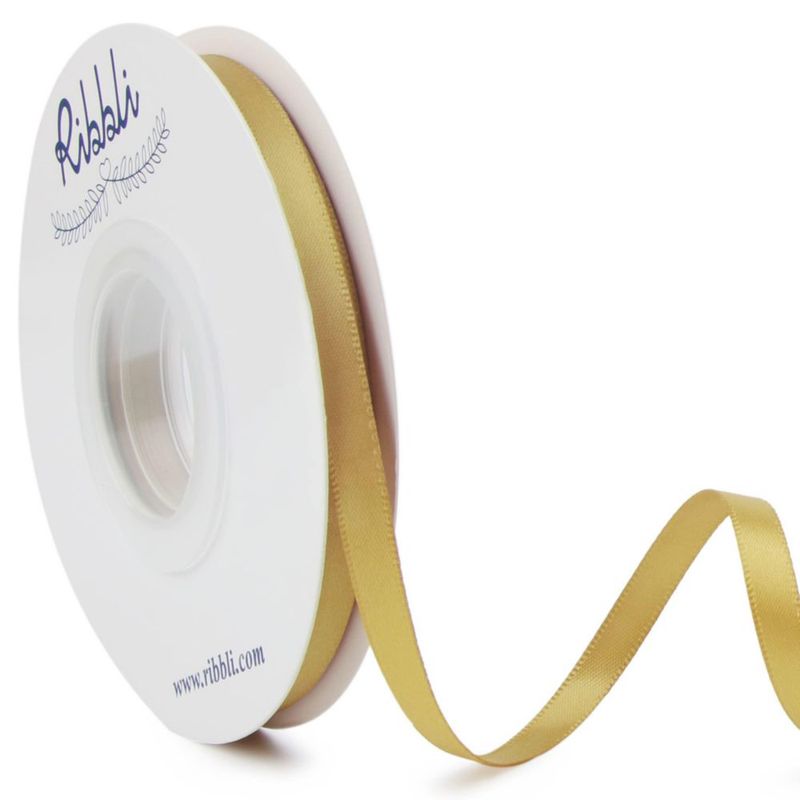Cinta de Satén Ribbli 6 mm x 23 m Dorada Doble Cara