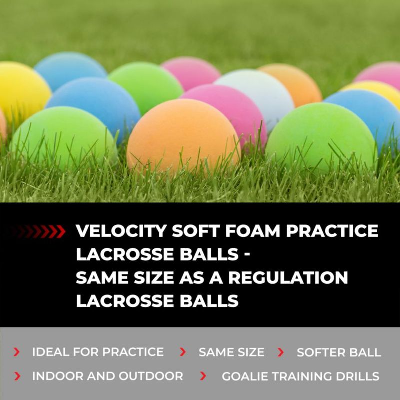Bolas de Lacrosse Velocity de espuma suave color verde lima paquete de 120