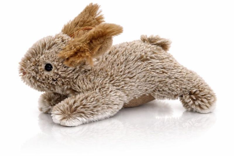 Juguete para perro Multipet 15 cm Conejo de peluche con silbato color beige/marrón
