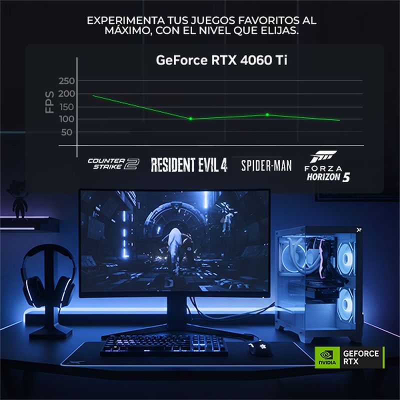 Xtreme pc rtx 4060 ti ryzen 7 16gb 1tb monitor 31.5 white