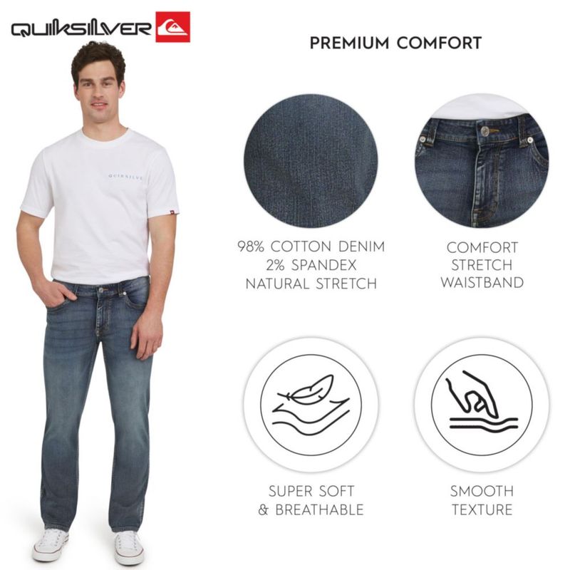 Jeans Quiksilver Gershwin 86 cm de cintura x 76 cm de entrepierna Corte Recto
