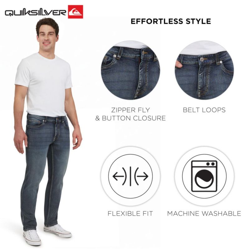 Jeans Quiksilver Gershwin 86 cm de cintura x 76 cm de entrepierna Corte Recto