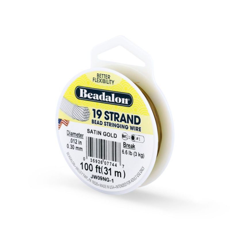 Alambre Beadalon 030 mm 31 m Dorado 19 hebras