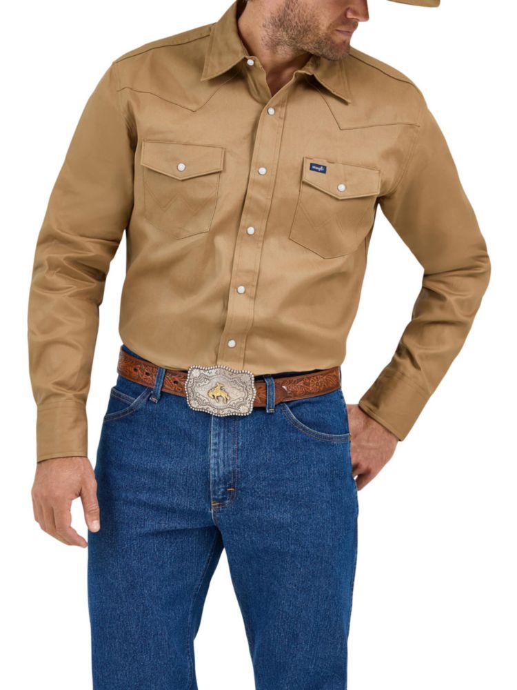 CAMISA Wrangler Corte Vaquero de Manga Larga Rawhide Talla Grande