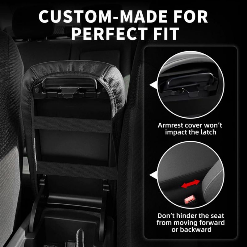 Cubierta de Reposabrazos Asgohme para Honda Civic 2012-2015 de Cuero Negro
