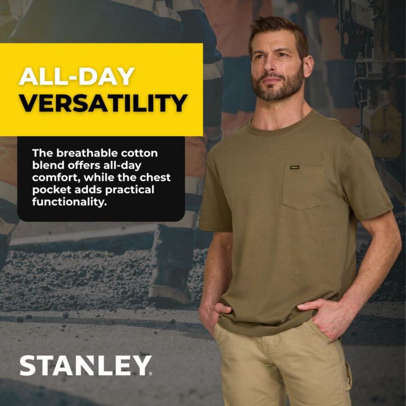 Camisetas STANLEY de algodón grueso 2 unidades con bolsillo