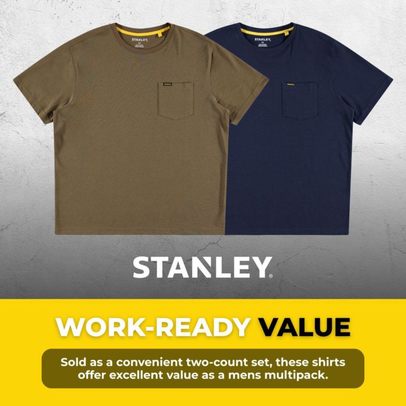 Camisetas STANLEY de algodón grueso 2 unidades con bolsillo